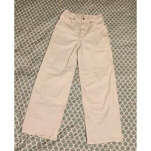 Madewell The Perfect Vintage Wide-Leg Jeans Denim Pants Size 27 High Rise White